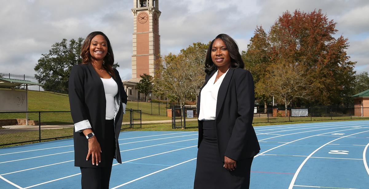 Les’Lee Gilberry, left, and Cassandra Kellum were inspired to start a pair of annual scholarships for student-athletes at South. The awards will be called SWAG, short for Student With Athletic Grit.