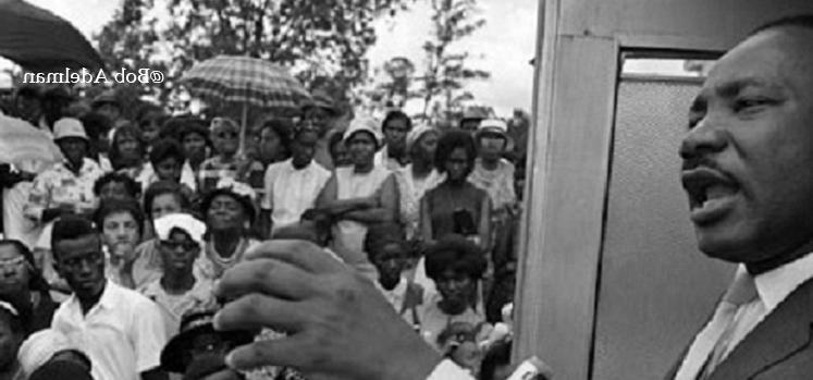 Dr. Martin Luther King, Jr., speaks in Camden, Ala. 
Photo courtesy of Bob Adelman.